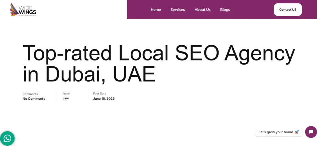 Wide Wings Local SEO company in Dubai