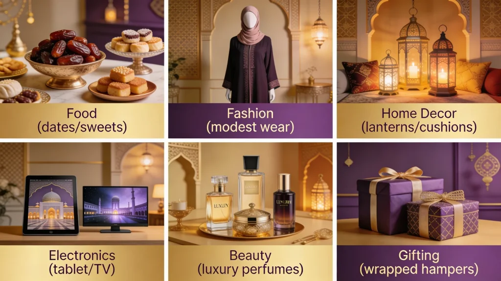 showcasing six Ramadan product categories