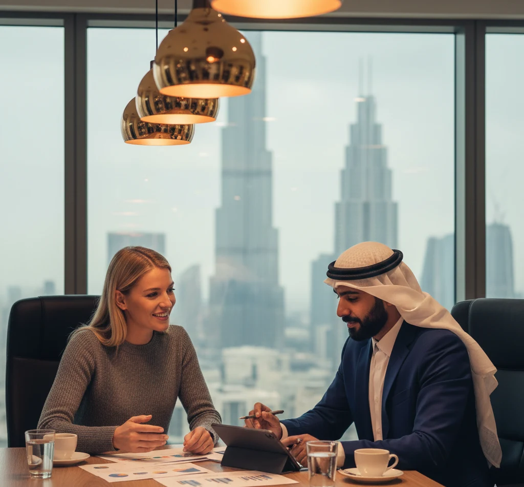 A professional business meeting with UAE Business man