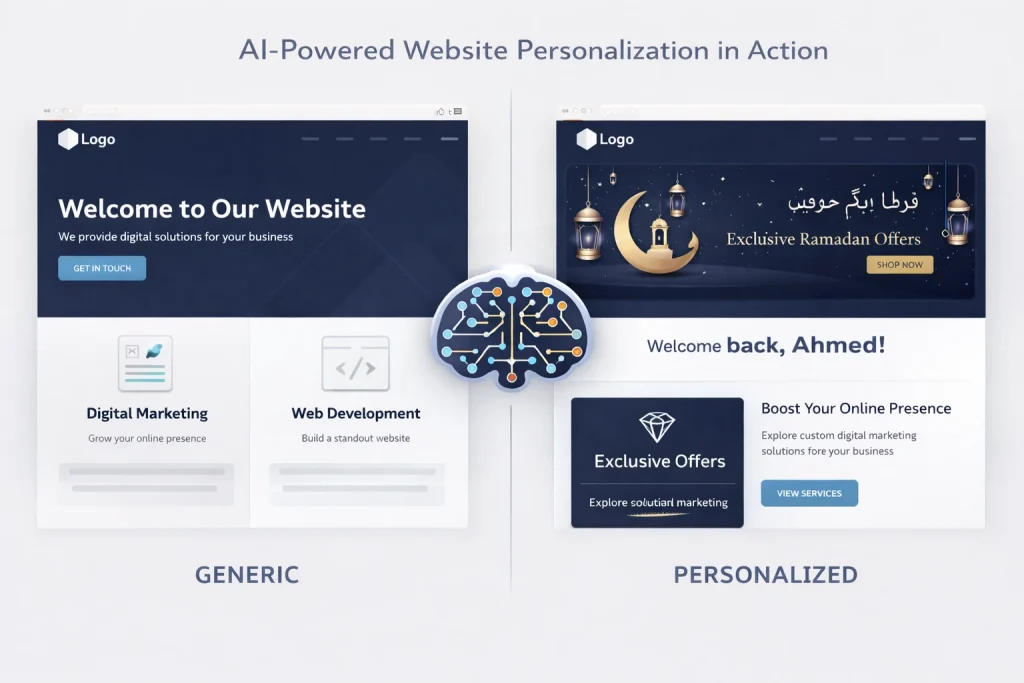 AI-powered website personalization for UAE visitors — bilingual Arabic English website design trend 2026

