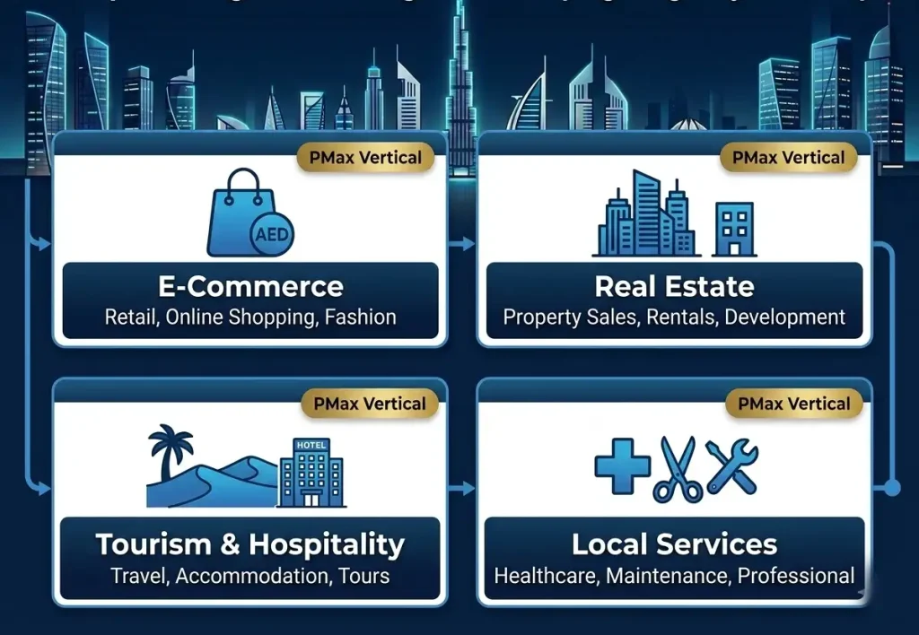 Performance Max campaign playbooks for UAE verticals — eCommerce, real estate, tourism, and local services