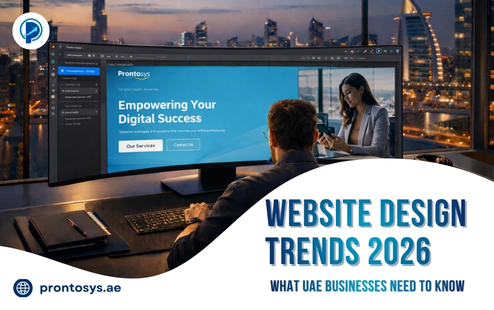 Website design trends 2026 for UAE businesses — modern web design workspace in Dubai